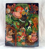 Russian Lacquer Box Alice in Wonderland by Smirnova from Palekh