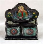 Russian Lacquer Box Swan Geese Fairytale from Kholui