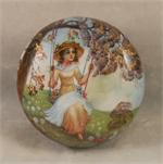 Russian Lacquer Box Girl on a Swing by Koroleva from Fedoskino