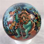 Russian Lacquer Box Neptune by Kovina from Kholui