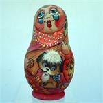 Russian Matryoshka Nesting Doll Balalaika with Dog by Vlasov