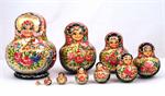 Floral Pattern Matryoshka Nesting Doll Front View