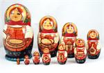 Khokhloma Matryoshka Nesting Doll Front View