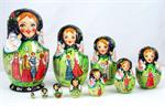 Russian Matryoshka Nesting Doll Round Dancing Front View