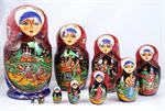 Russian Matryoshka Nesting Doll Summer Fun Front View