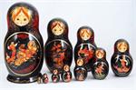 Russian Matryoshka Nesting Doll Troika Front View