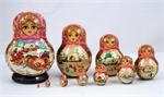Winter Troika Russian Matryoshka Nesting Doll Front View